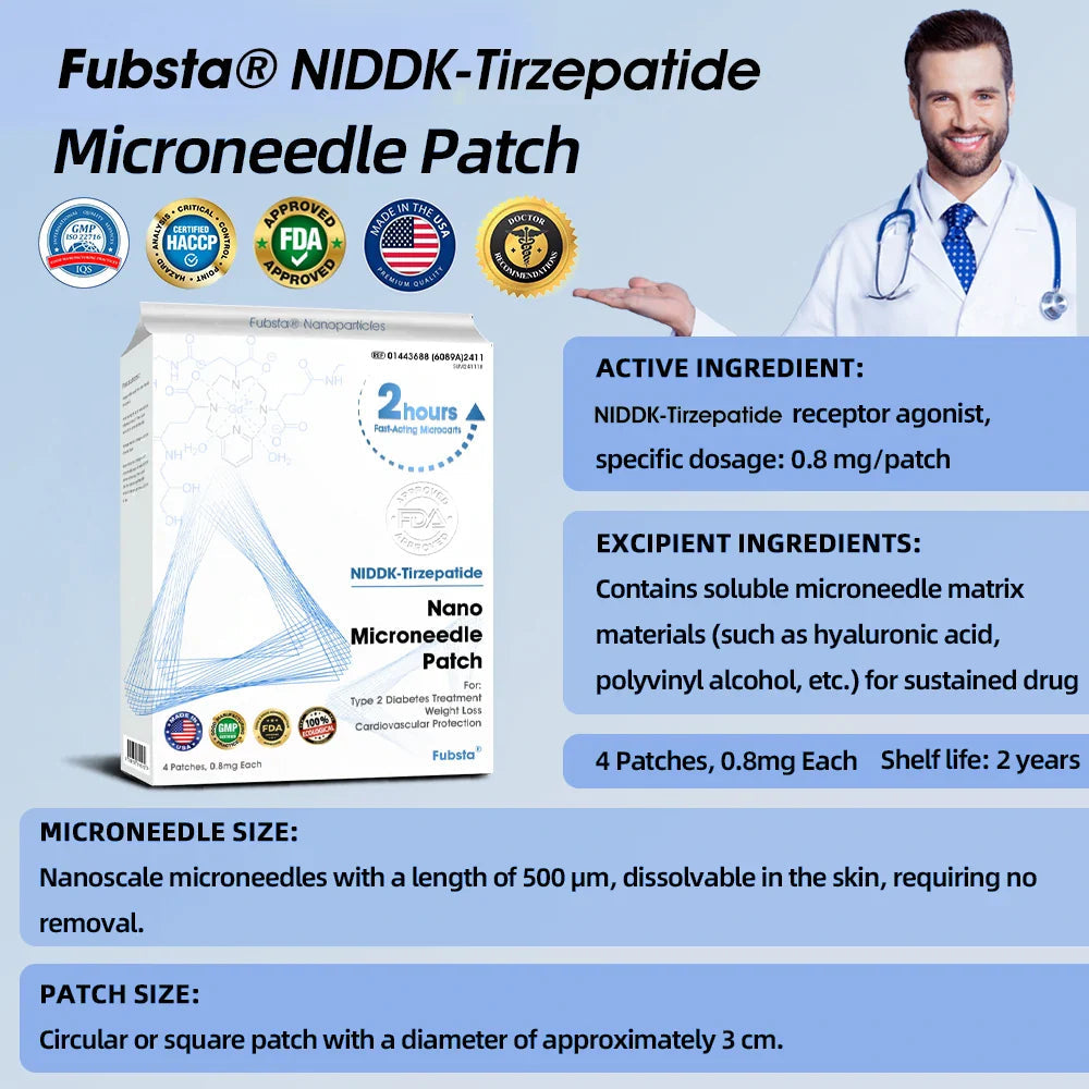 【Fubsta® Official Store】 NIDDK-Tirzepatide Nano Microneedle Patch (Zero Pain, 24/7 Release | Lose 20lbs FAST | 90% Sugar Drop | )