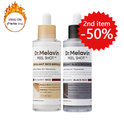 VioletGlam Final 3 Hours: 73% OFF 🔥 Dr.Melexin Peel Shot Glow Rice Ampoule Duo