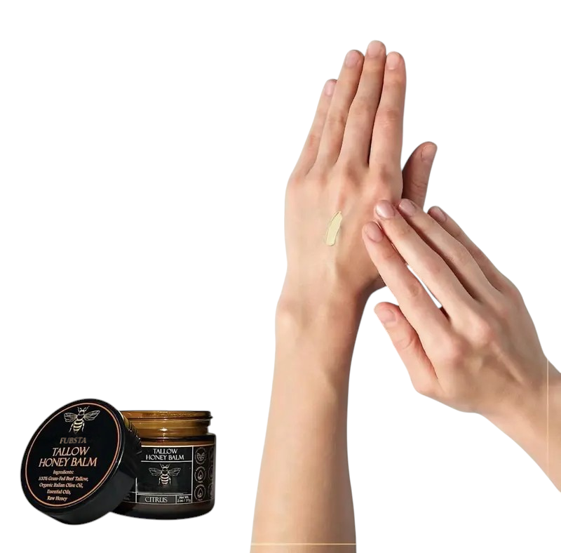 FUBSTA Organic Grass-Fed Beef Tallow Balm with Raw Honey - Handmade All-Natural Moisturizer for Soft, Smooth, Radiant Skin