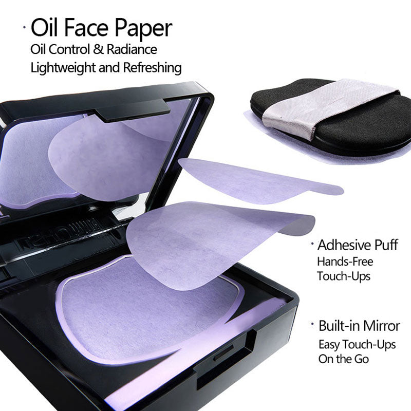 ⚡NEW Fubsta® 3-in-1 Oil-Blotting Paper with Puff Applicator