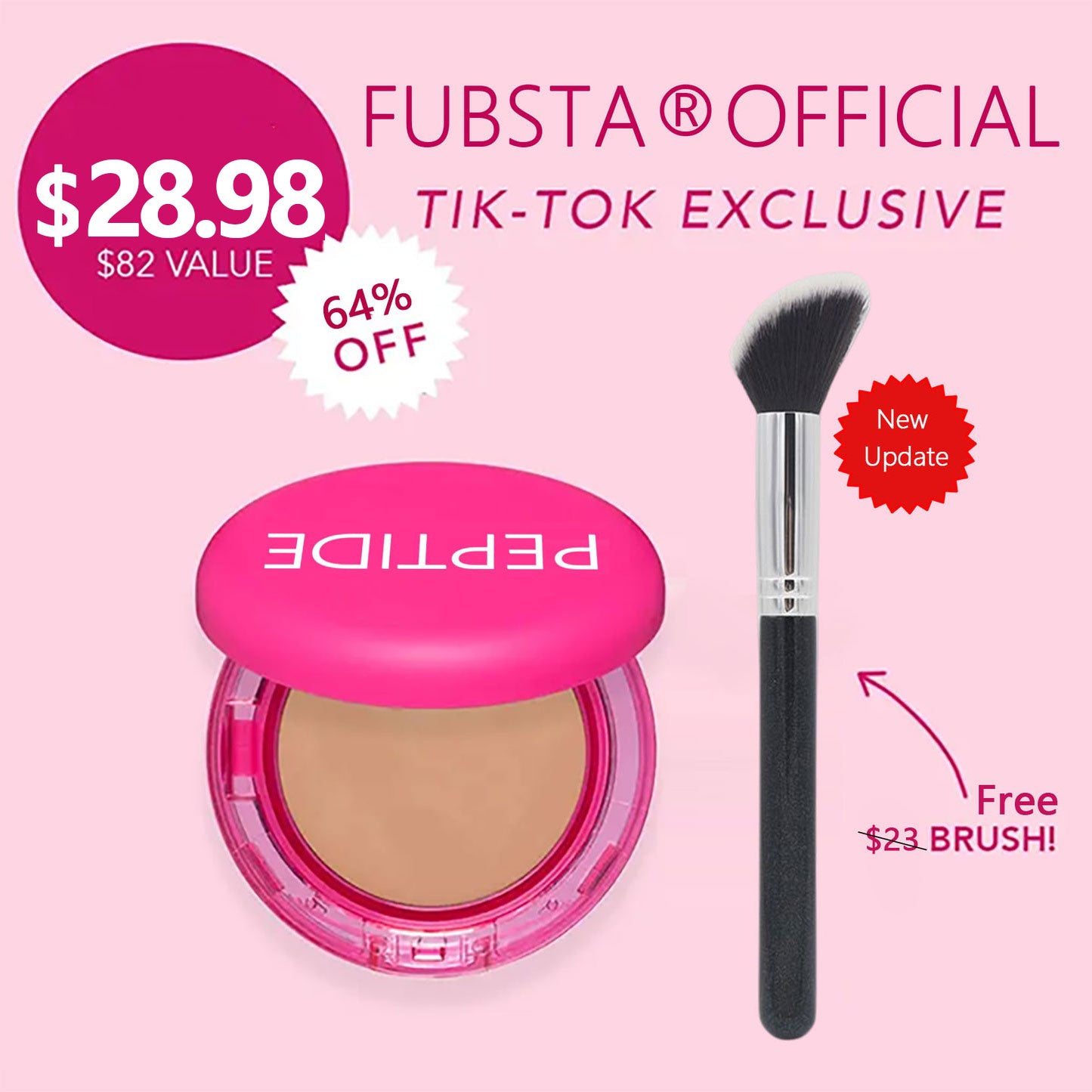 Final 6 Hours: 60% OFF- Peptide Bounce Foundation with Brush FREE !