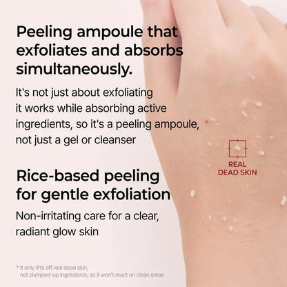 [Dr.Melexin Official] Peel Shot Glow Rice Ampoule Duo - Serums for Brightening, Exfoliating, and Moisturizing - Suitable for All Skin Types
