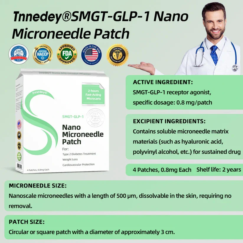 [🚀Regain your figure in 7 days🚀] 💯Tnnedey® SMGT-GLP-1 Nano Microneedle Patch（Painless, long-lasting, addressing diabetes, obesity, and cardiovascular diseases）