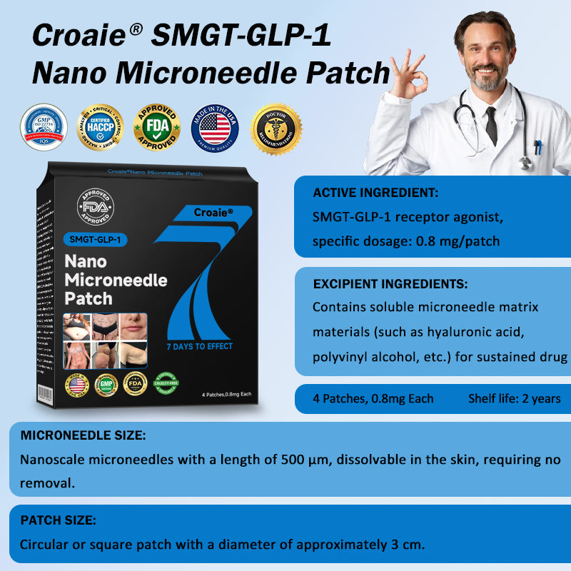 [See results in 7 days🔥]🇺🇸Croaie® SMGT-GLP-1 Nano Microneedle Patch（Painless, long-lasting, addressing diabetes, obesity, and cardiovascular diseases)