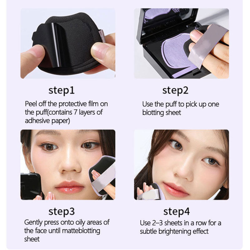⚡NEW Fubsta® 3-in-1 Oil-Blotting Paper with Puff Applicator