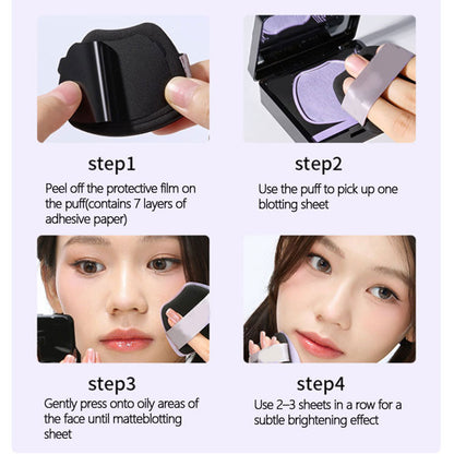 ⚡NEW Fubsta® 3-in-1 Oil-Blotting Paper with Puff Applicator